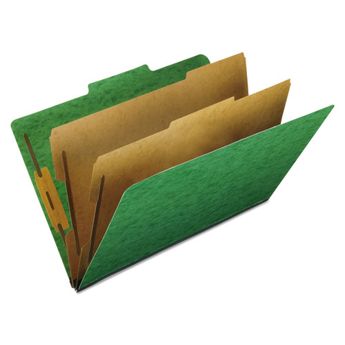 Light Green Pendaflex 2257G Six-Section Pressboard Folders Legal 2/5 Tab Box of 10 
