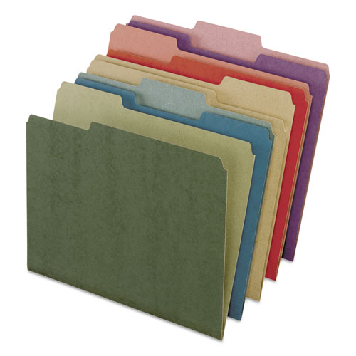 Image of Earthwise by Pendaflex 100% Recycled File Folders, 1/3-Cut Tabs: Assorted, Letter, 0.5" Expansion, Assorted Colors, 50/Box
