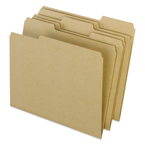 Pendaflex® Earthwise By Pendaflex 100% Recycled Colored File Folders, 1/3-Cut Tabs: Assorted, Letter, 0.5" Expansion, Brown, 100/Box