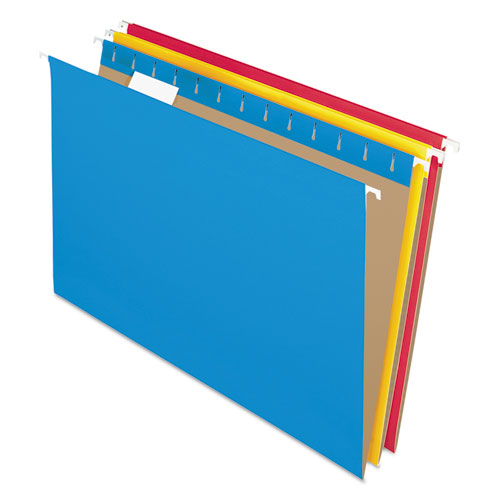Image of Colored Hanging Folders, Legal Size, 1/5-Cut Tabs, Assorted Colors, 25/Box