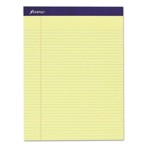 Ampad® Mead Legal Ruled Pad, 8 1/2 x 11, Canary, 50 Sheets, 4 Pads/Pack