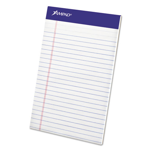Image of Ampad® Perforated Writing Pads, Narrow Rule, 50 White 5 X 8 Sheets, Dozen