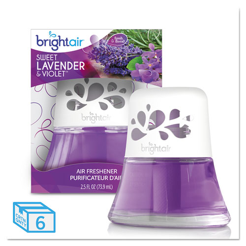 BRIGHT Air® Scented Oil Air Freshener Sweet Lavender & Violet, 2.5 oz, 6/Carton