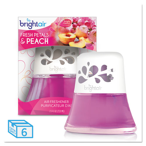 Image of Bright Air® Scented Oil Air Freshener Diffuser, Fresh Petals And Peach, Pink, 2.5 Oz, 6/Carton