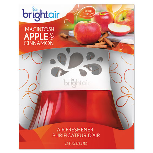 Image of Bright Air® Scented Oil Air Freshener, Macintosh Apple And Cinnamon, Red, 2.5 Oz