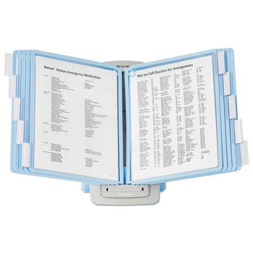 SHERPA Style Desk-Mount Reference System, 20 Sheet Capacity, Blue/Gray | by Plexsupply
