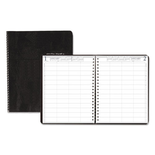House of Doolittle™ Executive Hardcover 4-Person Group Practice Appt. Book, 8 x 11, Black, 2018