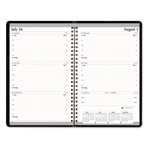 House of Doolittle™ Recycled Weekly Appointment Book, 30-Minute Appointments, 5 x 8, Black, 2018