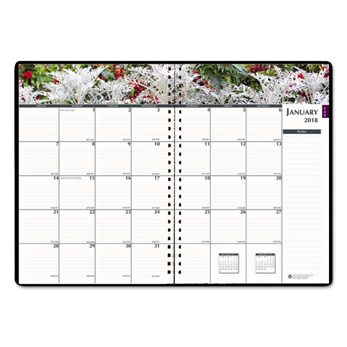 House of Doolittle™ Recycled Gardens of the World Weekly/Monthly Planner, 7 x 10, Black, 2018
