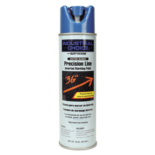 Image of Industrial Choice M1600/M1800 System Precision-Line Inverted Marking Paint, Flat/Matte Caution Blue, 17 oz Aerosol Can