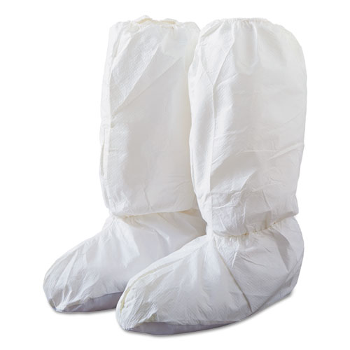 DuPont® Tyvek IsoClean High Boot Covers with PVC Soles, White, Large, 200/Carton