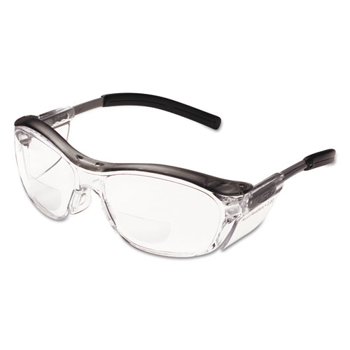 3M™ Nuvo Reader Protective Eyewear, Gray Frame, Clear Lens, Anti-Fog, 10/Box