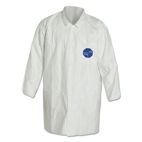 Tyvek Lab Coat Two Pockets, White, 2x-Large, 30/carton