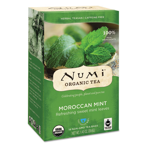 Organic Teas and Teasans, 1.4oz, Moroccan Mint, 18/Box