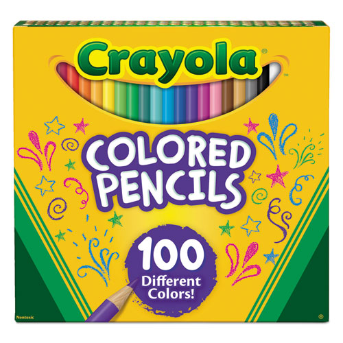 3.3 mm Crayola 684036 Short Barrel Colored Woodcase Pencils 36 Assorted Colors/Set 