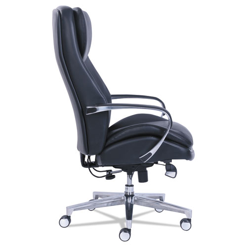 Commercial 2000 Big/Tall Executive Chair, Lumbar, Supports 400 lb, 20.25" to 23.25" Seat Height, Black Seat/Back, Silver Base