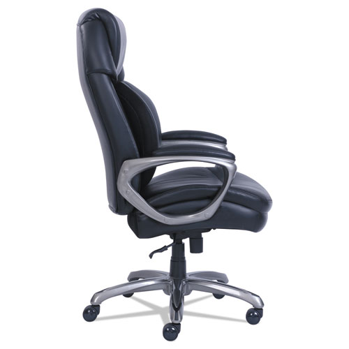 Cosset Big and Tall Executive Chair, Supports Up to 400 lb, 19" to 22" Seat Height, Black Seat/Back, Slate Base
