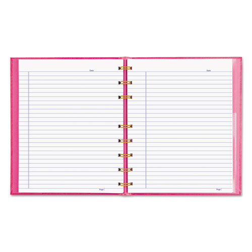 NotePro Notebook, 1 Subject, Narrow Rule, Bright Pink Cover, 9.25 x 7.25, 75 Sheets
