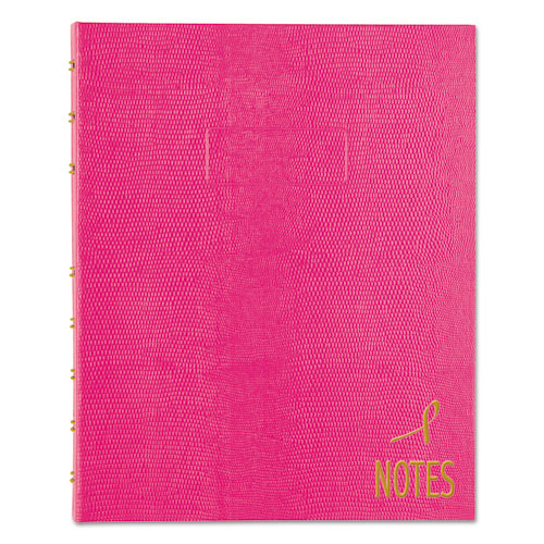 NotePro Notebook, 1 Subject, Narrow Rule, Bright Pink Cover, 9.25 x 7.25, 75 Sheets | by Plexsupply