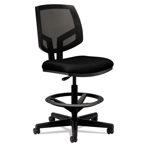 Image of Volt Series Mesh Back Adjustable Task Stool, Supports Up to 275 lb, 22.88" to 32.38" Seat Height, Black
