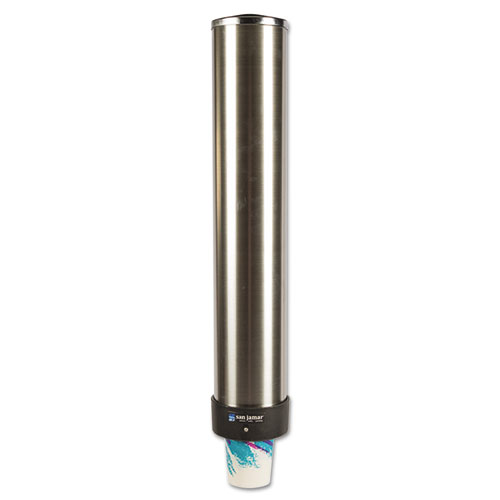 Large Water Cup Dispenser w/Removable Cap, Wall Mounted, Stainless Steel | by Plexsupply