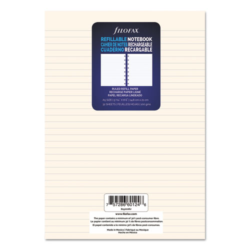 NOTEBOOK REFILLS, 8-HOLE, 8.25 X 5.81, NARROW RULE, 32/PACK