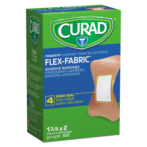 Curad® Flex Fabric Bandages, Fingertip, 1.75 X 2, 100/Box
