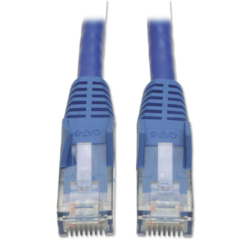 Cat6 Gigabit Snagless Molded Patch Cable, RJ45 (M/M), 1 ft., Blue | by Plexsupply
