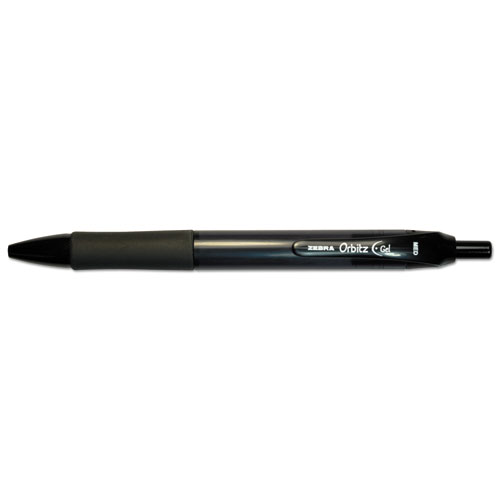Zebra® Orbitz Retractable Gel Pen, Medium, Black Ink, 0.7mm, Dozen