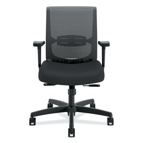 CONVERGENCE MID-BACK TASK CHAIR WITH SYNCHO-TILT CONTROL/SEAT SLIDE, SUPPORTS UP TO 275 LBS, BLACK SEAT/BACK, BLACK BASE