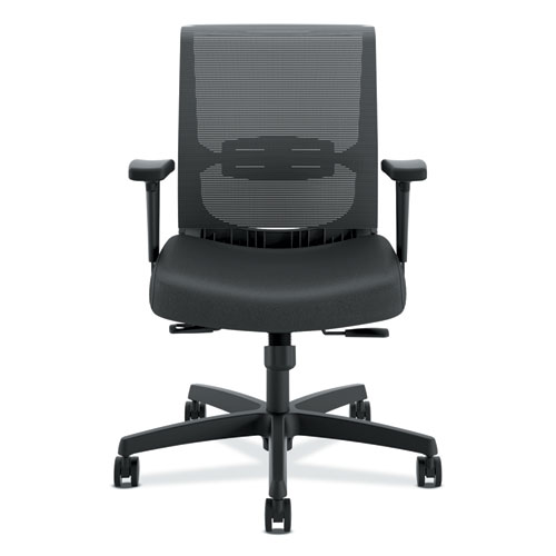 CONVERGENCE MID-BACK TASK CHAIR WITH SYNCHO-TILT CONTROL, SUPPORTS UP TO 275 LBS, BLACK SEAT, BLACK BACK, BLACK BASE