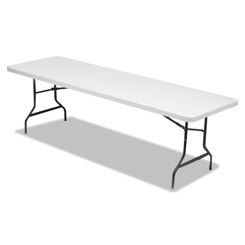 Alera® Resin Rectangular Folding Table, Square Edge, 96w x 30d x 29h, Platinum