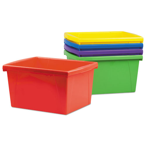 Storex Storage Bins, 10 5/8 x 15 5/8 x 8, 5 1/2 Gallon, Assorted Color, Plastic