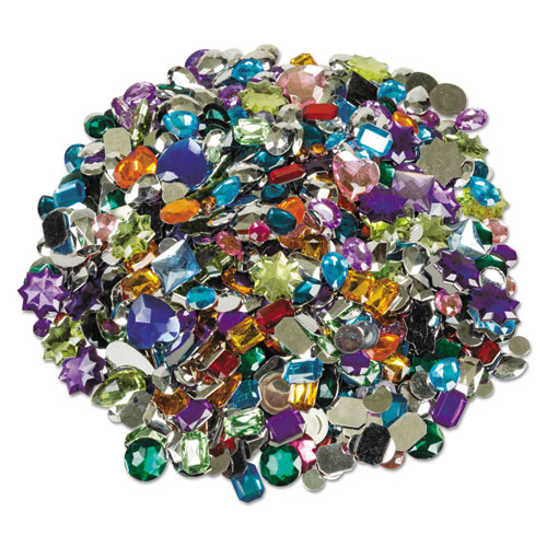 Chenille Kraft® Gemstones Classroom Pack, Acrylic, 1 lbs., Assorted Colors/Sizes