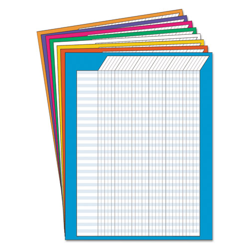 Vertical Incentive Chart Pack, 22w x 28h, 8 Assorted Colors, 8/Pack