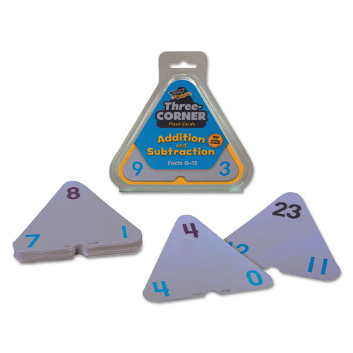 Image of Trend® Three-Corner Flash Cards, Addition/Subtraction, 5.5 X 5.5, 48/Set