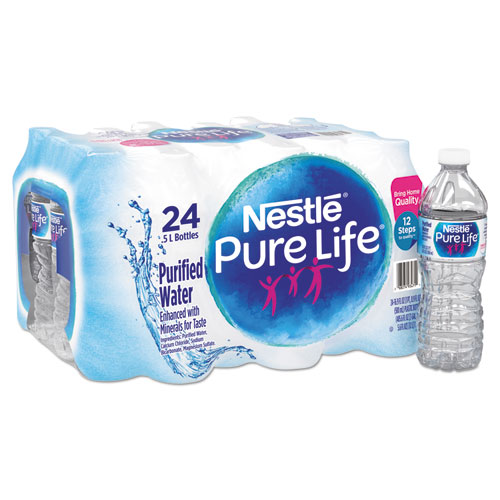 Nestle Waters® Pure Life Purified Water, 0.5 liter Bottles, 24/Carton, 78 Cartons/Pallet
