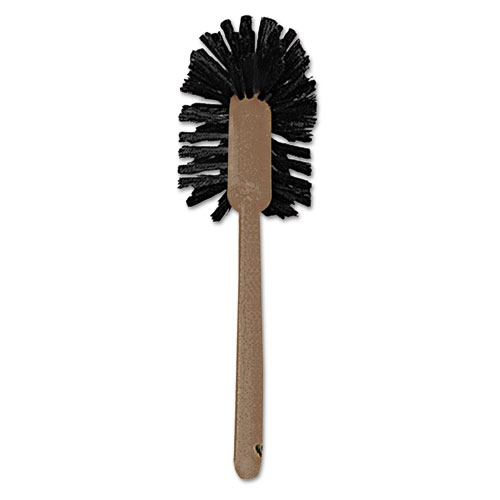 Commercial-Grade Toilet Bowl Brush, 17" Long, Plastic Handle, Brown