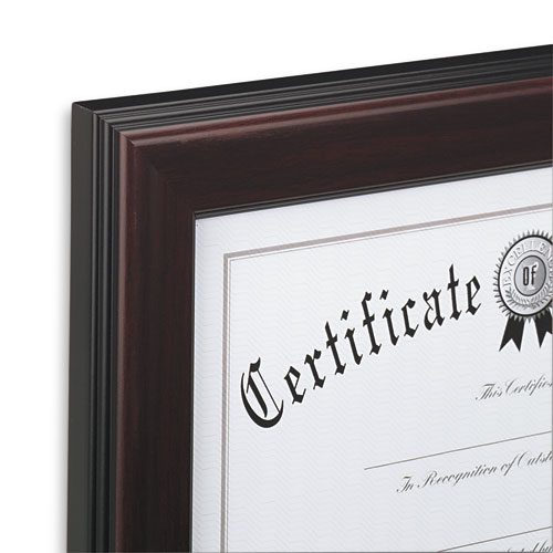 Rosewood Document Frame, Wall-Mount, Plastic, 11 X 14, 8 1/2 X 11