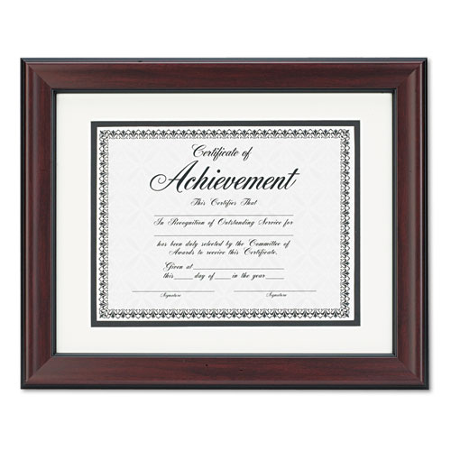 Rosewood Document Frame, Wall-Mount, Plastic, 11 X 14, 8 1/2 X 11