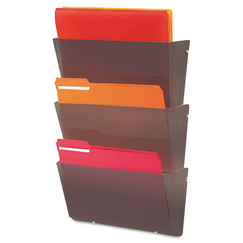 Image of Unbreakable DocuPocket Wall File, Legal Size, 17.5" x 3" x 6.5", Smoke