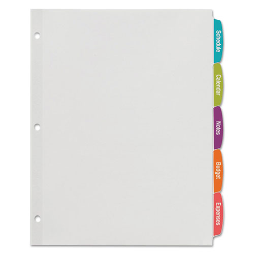 Image of Avery® Big Tab Printable White Label Tab Dividers, 5-Tab, 11 X 8.5, White, 20 Sets