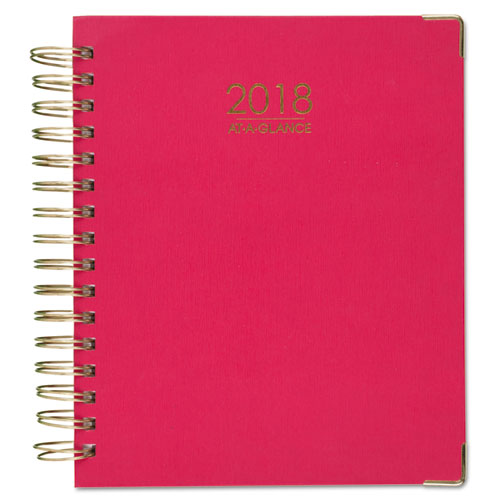 AT-A-GLANCE® Daily Hardcover Planner, 8 3/4 x 6 7/8, Pink