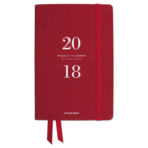 AT-A-GLANCE® Signature Collection Weekly Monthly Red Perfect Bound Planner, 5 3/4 x 8 1/2