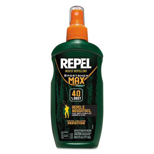 Repel Insect Repellent Sportsmen Max Formula Spray, 6 oz Spray, 12/Carton