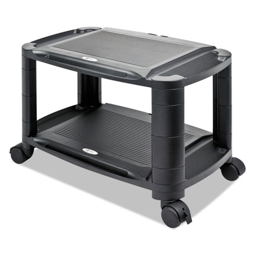 Image of Alera® 3-In-1 Cart/Stand, Plastic, 3 Shelves, 1 Drawer, 100 Lb Capacity, 21.63" X 13.75" X 24.75", Black/Gray