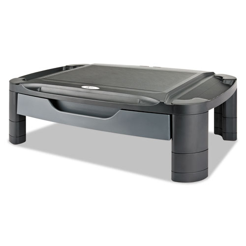 3-in-1 Cart/Stand, Plastic, 3 Shelves, 1 Drawer, 100 lb Capacity, 21.63" x 13.75" x 24.75", Black/Gray