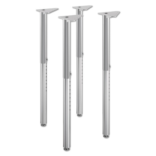 HON® Build Adjustable Post Legs, 22" to 34" High, Platinum, 4/Pack