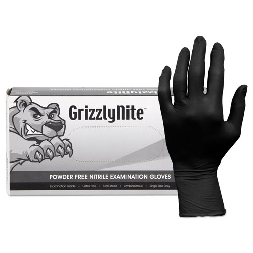 ProWorks GrizzlyNite Nitrile Gloves, Black, X-Large, 1,000/Carton