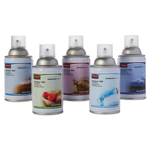 Rubbermaid® Commercial TC Microburst 9000 Air Freshener Refill, Variety Pack, 5.25 oz Aerosol Spray, 5/Carton